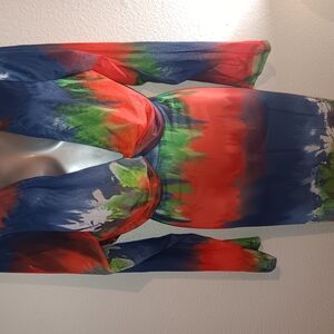 Colorful Tie-Dye Long Sleeve Dress